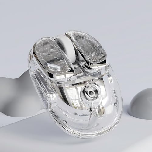 SEUNKWANG Q9 Transparent Wireless Mouse with RGB Lighting, Compact Multi-Device Bluetooth & 2.4G Computer Mouse, Rechargeable, Quiet Clicks, 4800 DPI Cute Mice for Laptop, PC, Mac, iPad - Silver - color: Silver