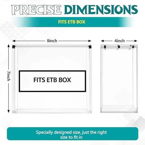 Cinnvoice 2 Pcs Acrylic Magnetic Case Booster Box Protective Case Stackable 4mm Thick Magnetic Closure Gifts for Collectors, Cards Not Included (Compatible with Etb) - style: Compatible with ETB
