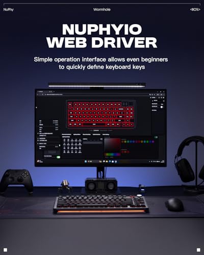 nuphy WH80 Hot-Swap Rapid Trigger Wireless Magnetic Keyboard with knob | Custom RGB Backlit Gaming Keyboard, 80% Layout, Tri-mode Hall Effect, 83 Keys, Support BT/2.4GHz/USB-C - color: Black