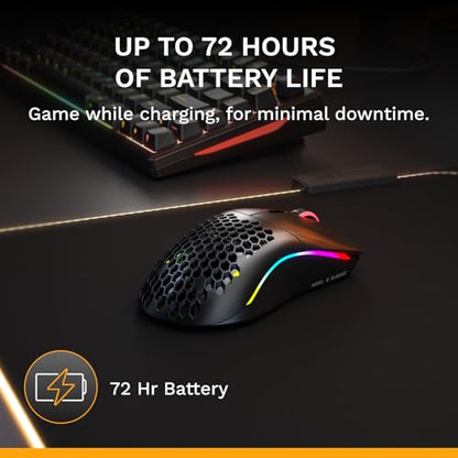 GLORIOUS Model O Classic Wireless PC Gaming Mouse - Low Latency, 19k DPI Sensor, Lightweight Honeycomb 69g, Customizable RGB, 100M Click Mechanical Switches, Programmable Buttons - Black - color: Black, style: Model O Classic (Ambidextrous)