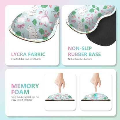 AIMSA Keyboard Wrist Rest Large Mouse Pad Wrist Support Combo, Bows and Kittens Keyboard Pad Desk Mat, Ergonomic Wrist Rest Cushion Pad for Home Office Gaming - color: Bows and Kittens