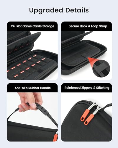 TRANSNOVO Carrying Case for Nintendo Switch 2 2025 - Travel Case with 24 Game Card Slots for Switch 2, All in One Cases Accessories Bundle with Screen Protector, 6 Thumb Grip, Stand, Pouch for Console - size: Case Kit (with ScreenProtector, Stand, KeyCaps