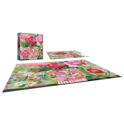 RoseArt - Soft Touch - Cup Full of Rosie - 1000 Piece Jigsaw Puzzle, Vibrant Flower Art Puzzle for Adults - Made in USA - style: Cup Full Of Rosie