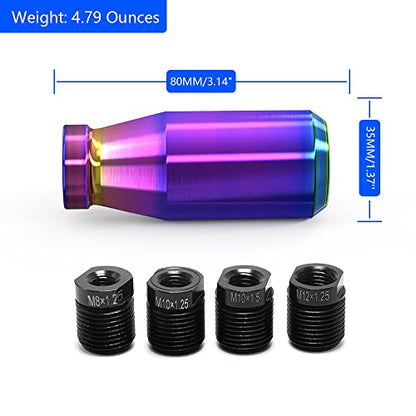 Multicolor 6 Speed Weighted Manual Automatic Gear Shifter Shift Knobs Lever with 4 Metal Adapters Fit Compatible with Manual Cars Most Automatic Cars - color: AAL-C-04-02