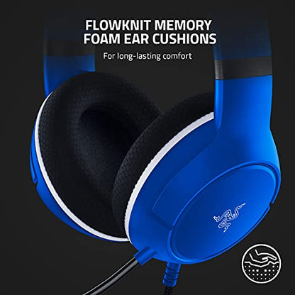 Razer Kaira X Wired Headset for Xbox Series X|S, Xbox One, PC, Mac & Mobile Devices: Triforce 50mm Drivers - HyperClear Cardioid Mic - Memory Foam Ear Cushions - On-Headset Controls - Shock Blue - color: Blue