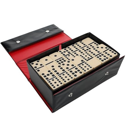WE Games Double Twelve Dominoes Set - 91 Dominoes in Retro Travel Case - Ideal for Family Games - Perfect for Game Night