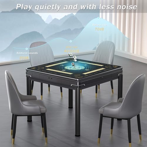 2F22E Mahjong Mat - Non-Slip Noise Reduction Gaming Mat 32.4x32.4 Inch for Mahjong/Poker/Board Games/Card Games/Dominoes (Black) - color: Black