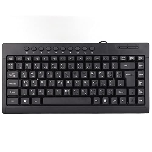 ASHATA Mechanical Gaming Keyboard, Compact 60 Percent Wired USB Keyboard with 95 Keys Hot Swappable Design for and Typists Black Arabic Layout