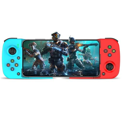 Joso Phone Controller for iPhone/Android Support Phone Case, Mobile Gaming Controller with Ergonomic Design - Wireless Gamepad for Cloud Gaming & PS Remote Play - color: Blue+Red