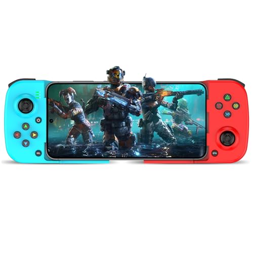 Joso Phone Controller for iPhone/Android Support Phone Case, Mobile Gaming Controller with Ergonomic Design - Wireless Gamepad for Cloud Gaming & PS Remote Play - color: Blue+Red