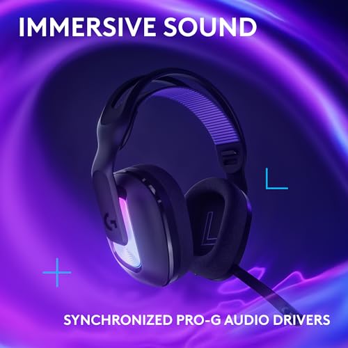 Logitech G522 Lightspeed Wireless Gaming Headset - Black | For PC, 2.4 GHz, Bluetooth & USB-C , <60 Hr Battery, 48 kHz/24 bit Audio, Detachable 48 kHz/16 bit Blue VO!CE Mic, RGB - color: Black
