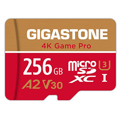 [5-Yrs Free Data Recovery] GIGASTONE 256GB Micro SD Card, 4K Game Pro, MicroSDXC Memory Card for Nintendo-Switch 1, GoPro, Action Camera, DJI, UHD Video, R/W up to 100/60MB/s, UHS-I U3 A2 V30 C10 - color: 256GB Game Pro 1-Pack