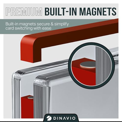 PSA Graded Card Display Acrylic Case for Standard PSA and CGC Slabs - Slab Case - PSA Card Case - Graded Card Display Case - Updated Dimensions - Stand Included (Red Border) - color: Red Border