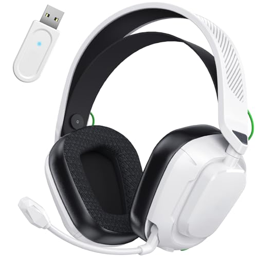 Wireless Gaming Headset for PS5, PS4, Switch, PC, Mac, Ultra-Low Latency 2.4GHz Dongle & Bluetooth 5.4, Gaming Headphones with Mic, Comfortable Earpads, Long Battery Life, 50mm Stereo Drivers