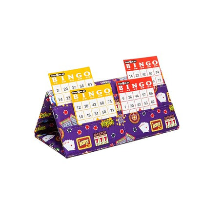 Playing Card Holder for Bingo Pull Tabs Gambling Tickets Card Game Holders for Canasta Poker Bridge Cards Casino Portacartas para Bingo Purple Indigo - color: Indigo