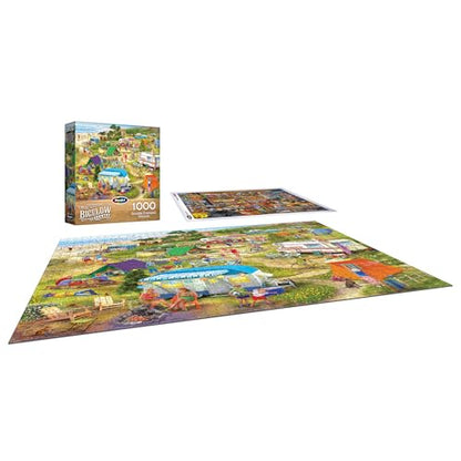 RoseArt Bigelow Country Seaside Cramped Grounds 1000 Piece Jigsaw Puzzle | 26.625" x 19.25" Finished Size, Fully Interlocking Pieces, Bonus Poster Included, Made in USA - style: Seaside Cramped Grounds