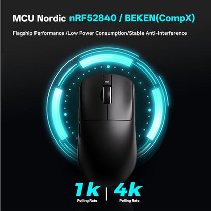 ATK VXE Dragonfly R1 Pro MAX Wireless Gaming Mouse, PAW3395 Sensor, DPI up to 26,000, 54g Lightweight, 150 Hr Battery Life, Smooth ice-Feel Coating, Dual-Mode 2.4G/Wired - White - color: White, style: R1 Pro Max