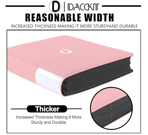 D DACCKIT Card Binder 16 Pocket - Fits 1024 Cards，4X4 Ringless Card Album with Sleeves for Trading Cards & Sports Cards（Model A，Light Pink） - color: Light Pink