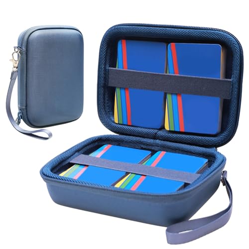 L LTGEM 300+ Card Game Case Compatible with Pokemon/UNO/Piles/Phase 10/Exploding Kittens/Five Crowns/Flip 7/SKYJO/Slingz/Survivor/Go Fish/Dutch Blitz/Monopoly Deal and Playing Card, Blue(Case Only) - color: Blue