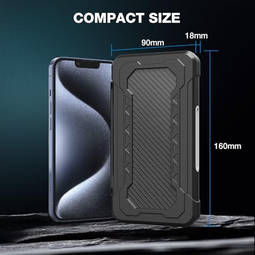 HEIYING Switch Game Case with 48 Precise Slots for Nintendo Switch 2 / OLED | Portable Game Card Holder, Hard ABS Shell with Soft Silicone Lining, Precise Card Slots,Magnetic Closure for Easy Access - color: Carbon Fibre Black