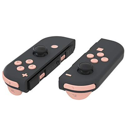 eXtremeRate DIY Full Set Buttons for Nintendo Switch & Switch OLED, Custom Replacement Buttons for JoyCon, ABXY Direction Keys SR SL L R ZR ZL + - Home Capture Trigger Buttons Springs - Mandys Pink - color: Mandys Pink