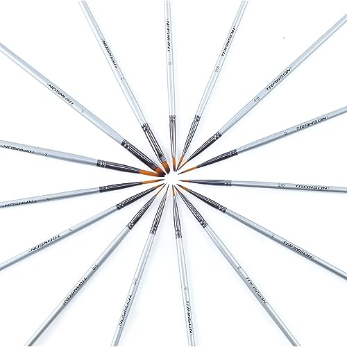 Transon Fine Detail Paint Brush Set 15pcs for Miniature Models Craft Painting Body Painting with Acrylic Gouache Watercolor Tempera and Oil Paint - size: 15 PCS