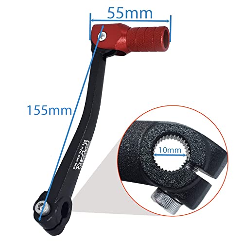 CNC Aluminum Folding Gear Shift Lever, Foldable Gear Shift Lever Fit for 50cc 110cc 250cc Dirt Pit Monkey Bike Motorcycle ATV Quad Accessories Parts (Black&Red) - color: Black&Red