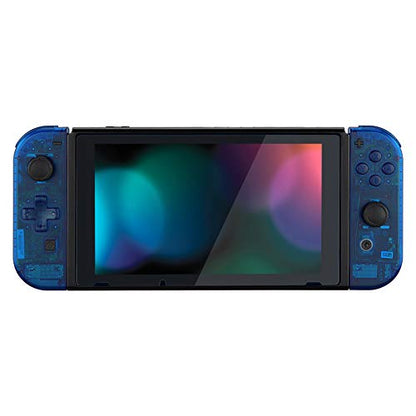 eXtremeRate Transparent Clear Blue Joycon Handheld Controller Housing (D-Pad Version) w/Full Buttons, DIY Replacement Shell Case for Nintendo Switch & Switch OLED Joy-Con – Console Shell NOT Included - color: Clear Blue