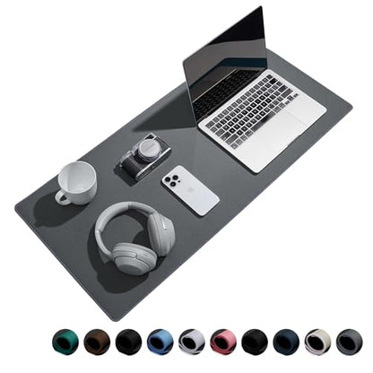 Reniteco Large Office & Gaming Mouse Pad, 27.6" x 11.8" x 0.08" | Anti-Fray Stitched Edges, Premium Textured Surface, Non-Slip Rubber Base, Water and Stain Resistant Protection - color: Deep Gray, size: 27.6''x11.8''x0.08''