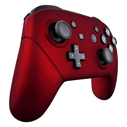 eXtremeRate Red Faceplate Backplate Handles for Nintendo Switch Pro Controller, Soft Touch DIY Replacement Grip Housing Shell Cover for Nintendo Switch Pro - Controller NOT Included - color: Scarlet Red