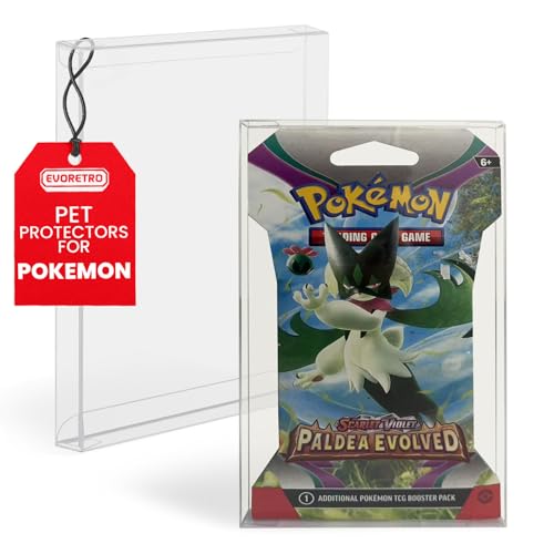 EVORETRO Retail Booster Pack Protectors for Pokémon – 0.40mm PET Case for Sealed Cardboard Packs – Clear Display & Storage – Fits Standard Packs – 10-Pack Durable Protective Case - size: Retail Booster Pack Protectors (Pack of 10)