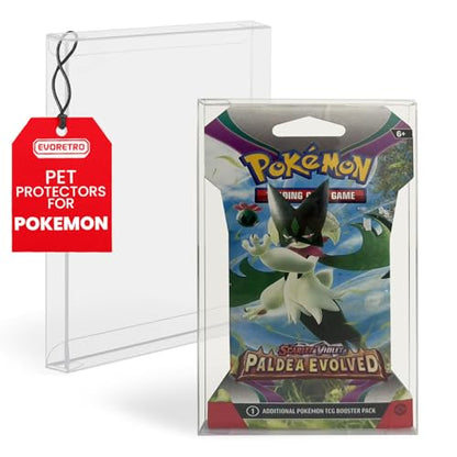 EVORETRO Retail Booster Pack Protectors for Pokémon – 0.40mm PET Case for Sealed Cardboard Packs – Clear Display & Storage – Fits Standard Packs – 10-Pack Durable Protective Case - size: Retail Booster Pack Protectors (Pack of 10)