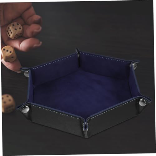 VANZACK Tabletop PU Dice Tray Foldable Dice Storage Box for Table Games Elegant Design with Snaps PU Material Multi Functional Organizer and More