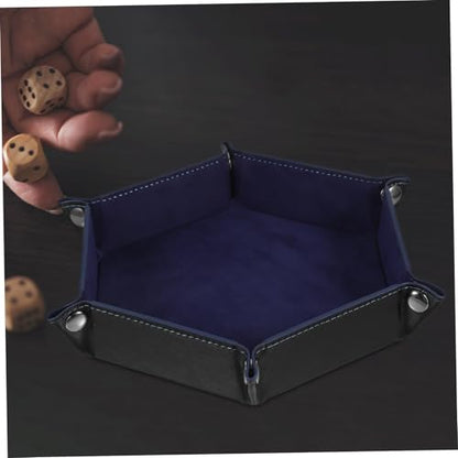 VANZACK Tabletop PU Dice Tray Foldable Dice Storage Box for Table Games Elegant Design with Snaps PU Material Multi Functional Organizer and More