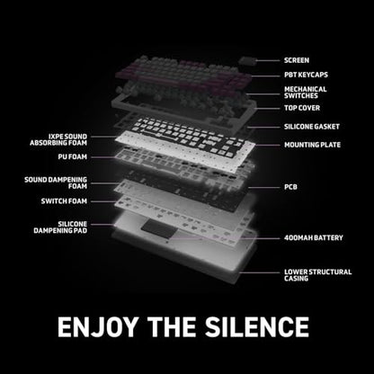 msi Forge GK600 TKL W Violet US - Mechanical Linear SWITCHES - Dye-Sublimated PBT Keycaps, Anti-Slip Base, RGB LED, USB 2.0, Bluetooth, 2.4 GHz - Tenkeyless - style: FORGE GK600 TKL W VIOLET US