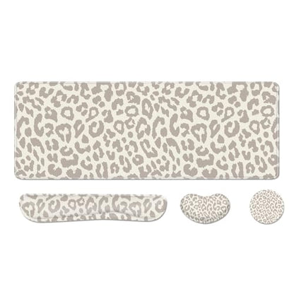 Cheetah Desk Pad and Keyboard Wrist Rest, Large Mouse Pad + Keyboard Pad+Mouse Wrist Support, Non-Slip Desk Mat Protector for Office, Home 31.5×11.8 Inches Leopard - color: Leopard