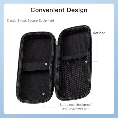 YAJOJO Carrying Case for AYANEO Pocket AIR Mini Handheld Game Console with Lanyard & Carabiner,Hard Shell Cover with Pocket for AYANEO Pocket AIR Mini & Accessories ,Shockproof(Black)