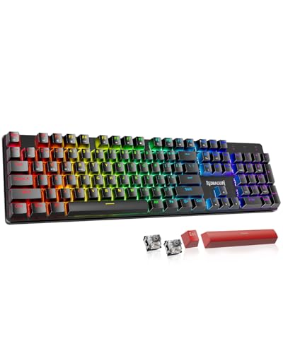 Redragon K671KS Wireless Mechanical Gaming Keyboard, Tri Mode BT/2.4G/USB-C Hot Swappable Custom Keyboard, RGB Backlit Computer Gaming Keyboards, PBT Keycaps, Programmable for PC/Tablet/MAC - color: Deep Black