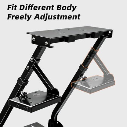 Racing Wheel Stand -Height Adjustable and Foldable Steering Wheel Stand with Gear Shifter Mount, a Durable Sim Racing Cockpit Base Fully Compatible with Logitech G25, G27, G29, G920, and G923 Wheels for an Immersive Racing Simulator Cockpit Experience