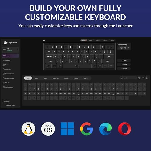 Keychron Q4 Wired Custom Mechanical Keyboard, QMK/VIA Programmable Macro, Full Aluminum, Hot-Swappable Gateron G Pro Blue Switch, 60% Layout Double Gasket Compatible with Mac and Windows - Blue - color: Blue (Gateron G Pro Blue Switch)