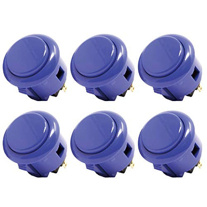 Sanwa 6 pcs OBSF-30 Original Push Button 30mm - for Arcade Jamma Video Game & Arcade Joystick Games Console (Dark Blue), Use for Arcade Game Machine Cabinet S@NWA - color: Dark Blue