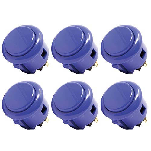 Sanwa 6 pcs OBSF-30 Original Push Button 30mm - for Arcade Jamma Video Game & Arcade Joystick Games Console (Dark Blue), Use for Arcade Game Machine Cabinet S@NWA - color: Dark Blue