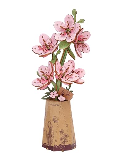 Rowood 3D Puzzles for Adults,DIY Wooden Cherry Blossom Bonsai Tree Botanical Collection Building Craft Kits for Women,Christmas/Birthday Gift- Sakura - style: Sakura