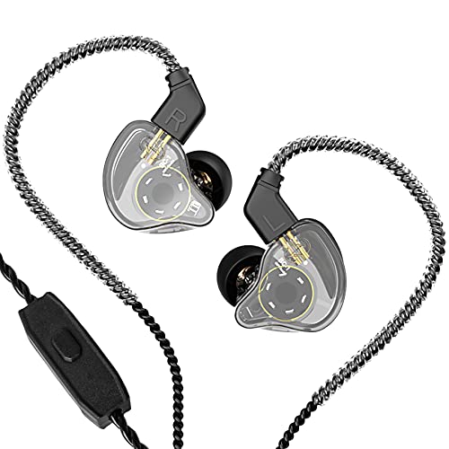 In Ear Monitor CCZ Melody Earphone, Dynamic Hybrid Dual Driver in Ear Earphones 1BA+1DD HiFi Wired Headphones Musicians IEM Upgrade Deep Bass Suitable for Bass Vocals Pop Folk (with MIC,Transparent)… - color: Transparent, size: With Mic, style: With Mic