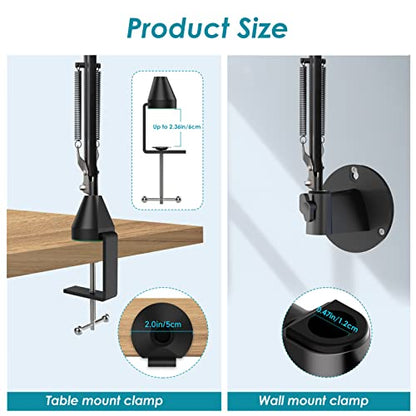 YOUSHARES Razer Seiren X Wall Mount Boom Arm - Wall Mount Microphone Holder for Razer Seiren X Mic, Vertical Surface Mount and Freely Swiveling Metal Wall Mount Clip Suitable for Saves the Desk Space - color: Boom Arm + Wall Mount