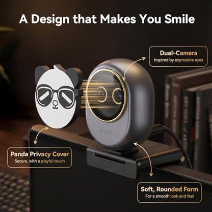 EMEET Piko Dual-Camera 4K Webcam for Streaming, Wide-Angle & Telephoto | Max 11X Hybrid Zoom, 0.2s Autofocus, Remote Control, 3 Mics, Panda Privacy Cover, USB C-C&C-A, for Streaming/Work/Study - style: Piko Dual w/ Max 11X Hybrid Zoom