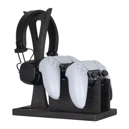 Gamer Gifts for Men Teenage Boy Controller Holder & Headphone Stand, Stylish Gaming Accessories Setup Controller Stand Headset Stands, Unique Gifts for Gamers to Organize Gaming Equipment - size: Game_Black