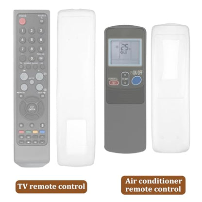 CLISPEED 3 Pcs Remote Control Covers, Transparent Silicone Dust Covers, Protective Sleeves for Television and Air Conditioner Remotes, Detachable and Washable