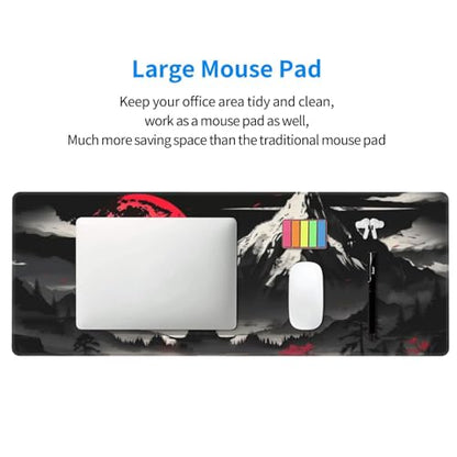 Extended Gaming Mouse Pad, Large Desk Mat XL Anime Mouse Pad Waterproof with Stitched Edges, Non-Slip Desktop Pad for Home and Office, Level Up Your 31.5x11.8 Inch (Snow Mountain) - color: Snow Mountain