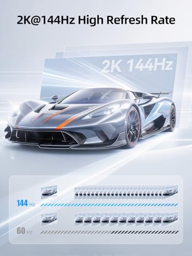 llano USB-C to Dual HDMI Adapter for Dual Monitors, HDMI Splitter with Dual 4K@60Hz Extended Display, 2K@144Hz@120Hz Support, 100W PD Charging, MST Hub for MacBook and Windows Laptop